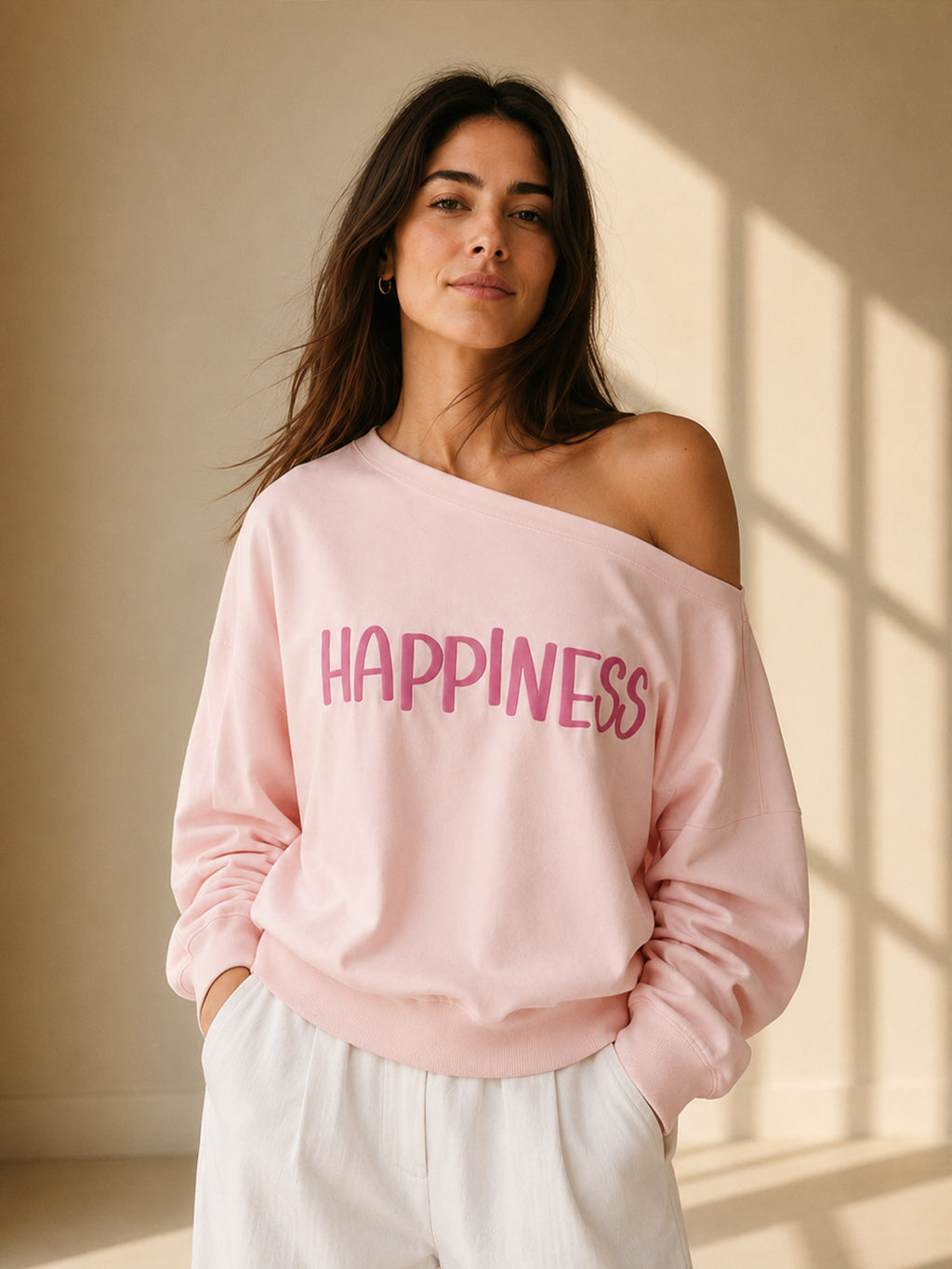 HAPPINESS SLASH TOP CLAY PINK