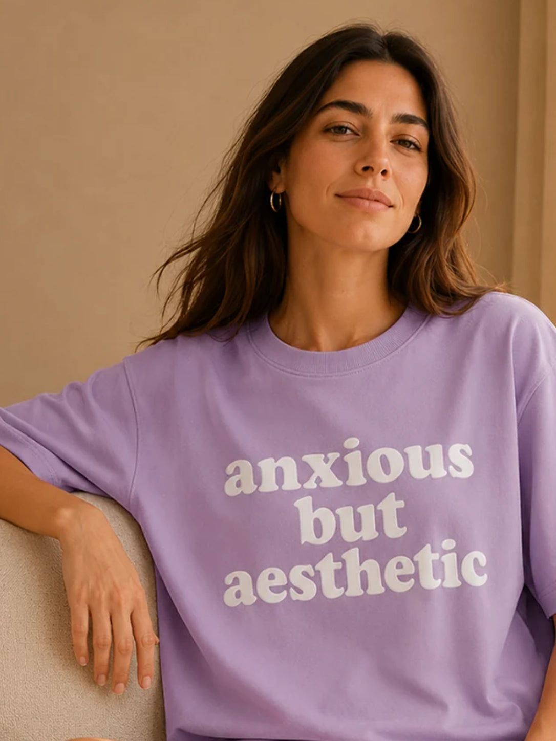 ANXIOUS BUT AESTHETIC TEE WILD LAVENDER