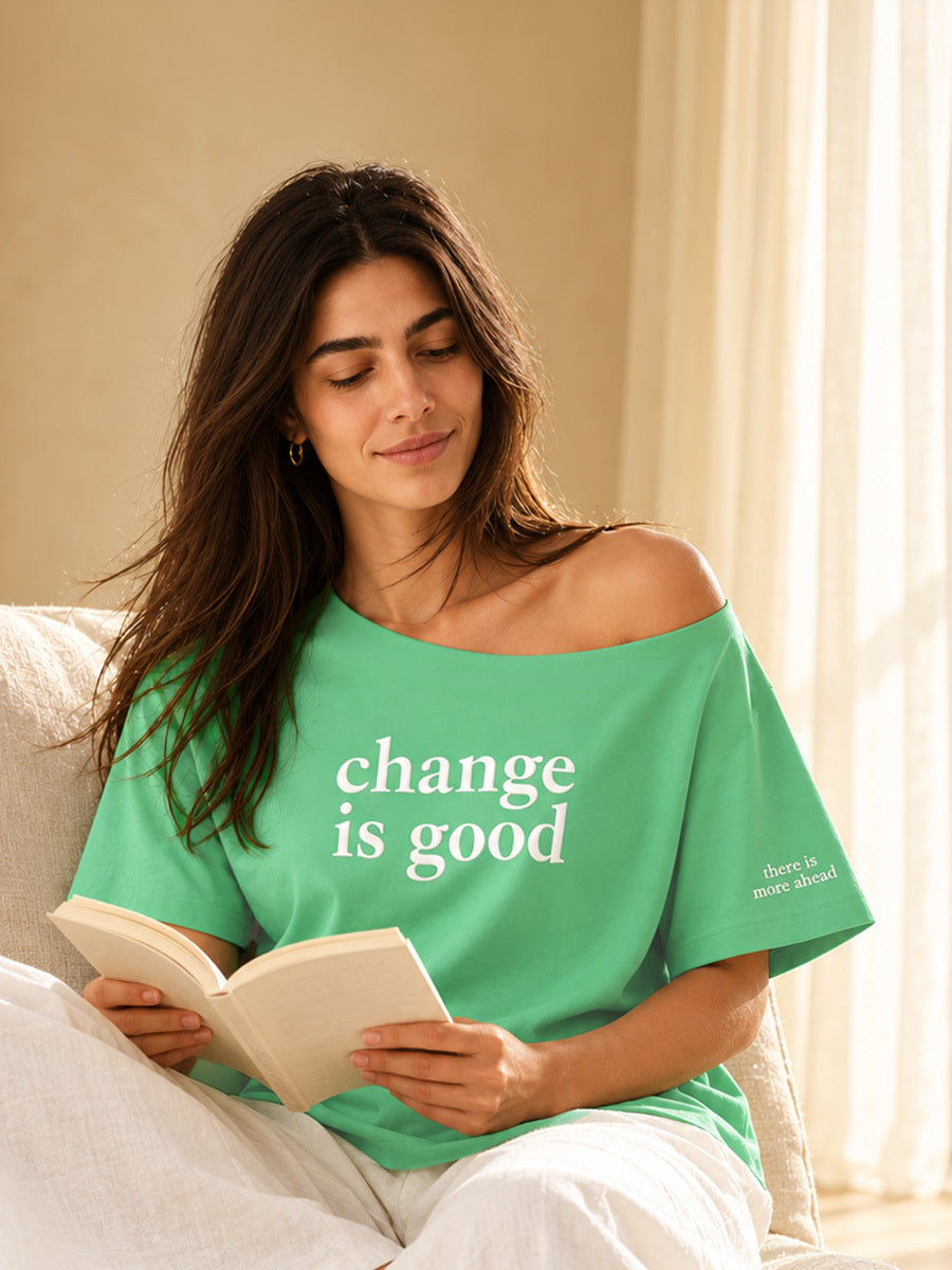 CHANGE IS GOOD SLASH TEE GARDEN GREEN
