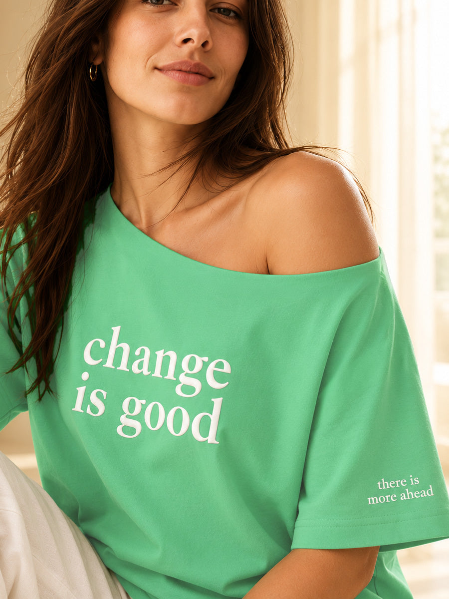CHANGE IS GOOD SLASH TEE GARDEN GREEN