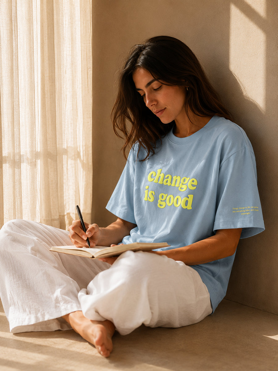 CHANGE IS GOOD TEE OPEN SKY BLUE