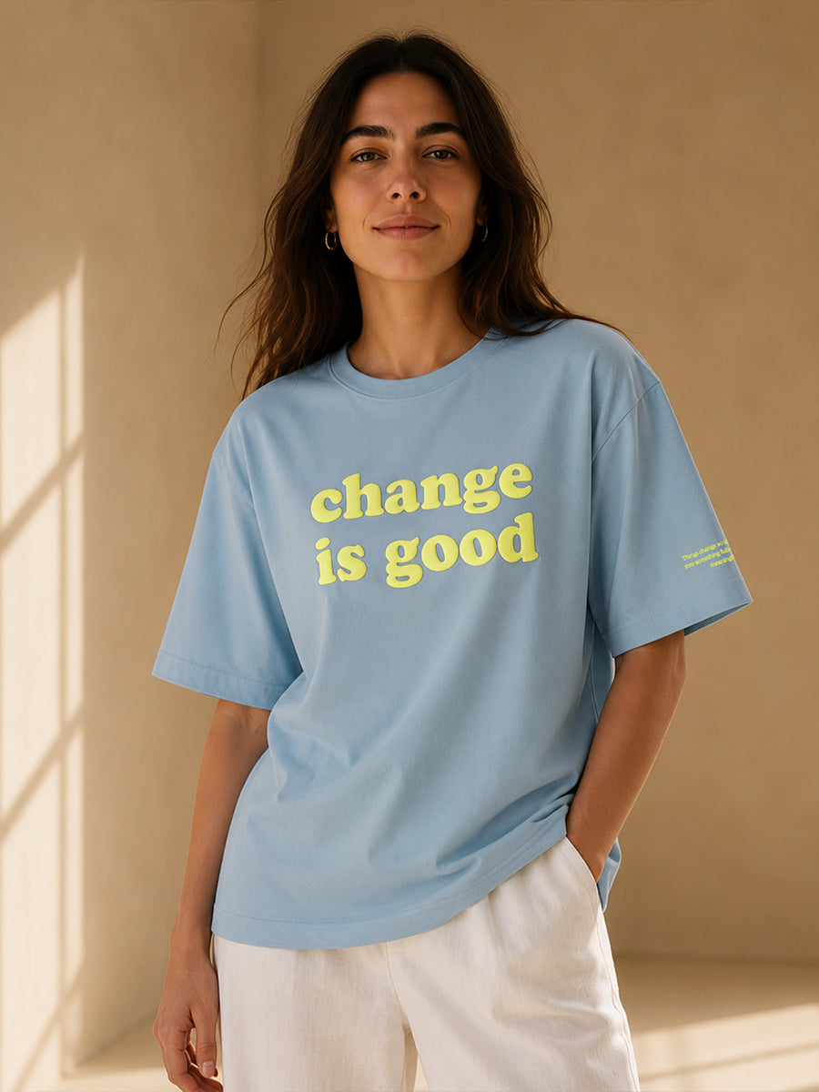 CHANGE IS GOOD TEE OPEN SKY BLUE