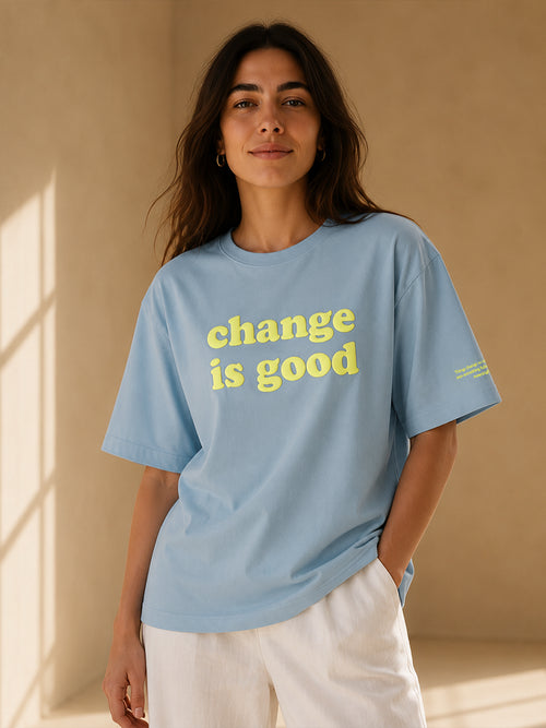 CHANGE IS GOOD TEE OPEN SKY BLUE