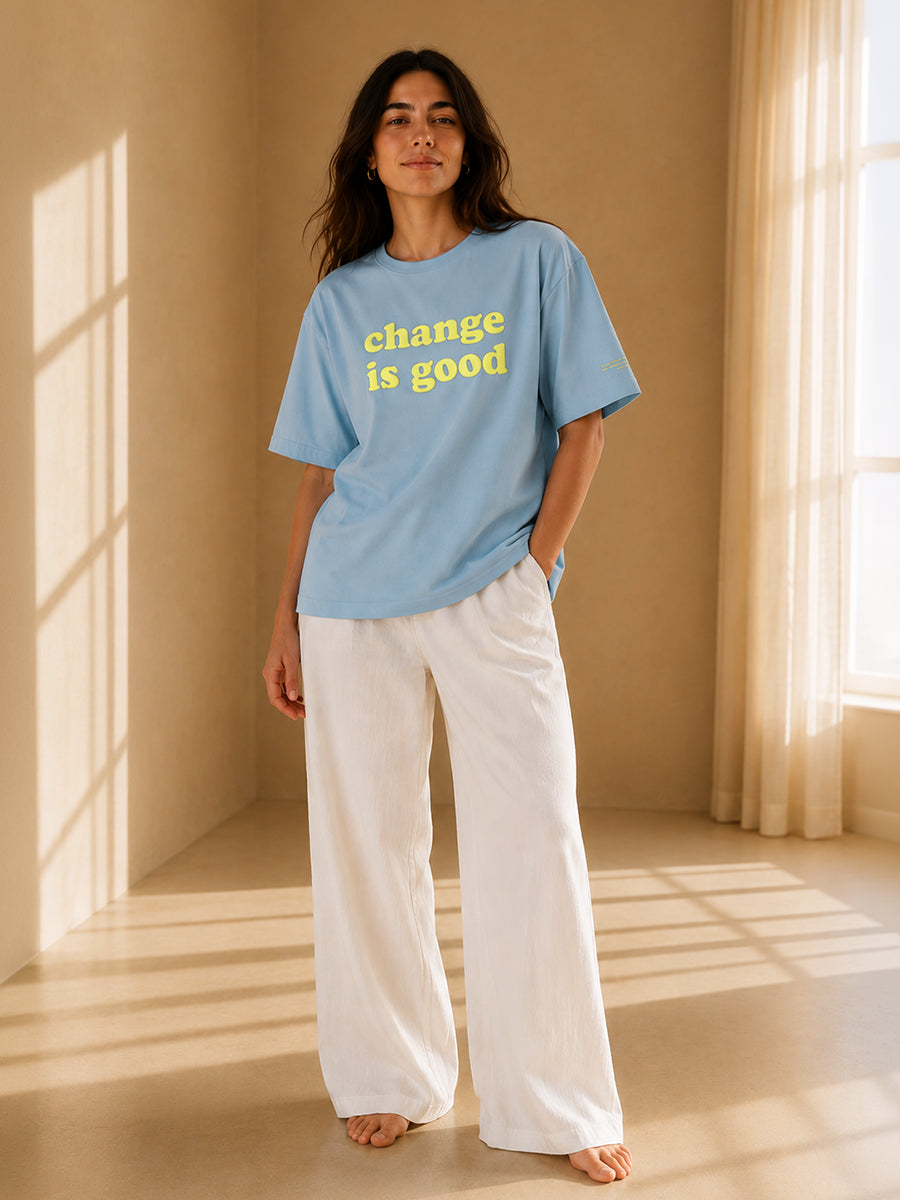 CHANGE IS GOOD TEE OPEN SKY BLUE