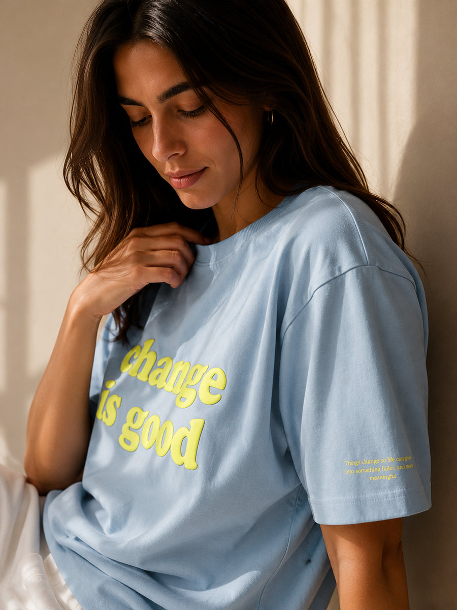 CHANGE IS GOOD TEE OPEN SKY BLUE