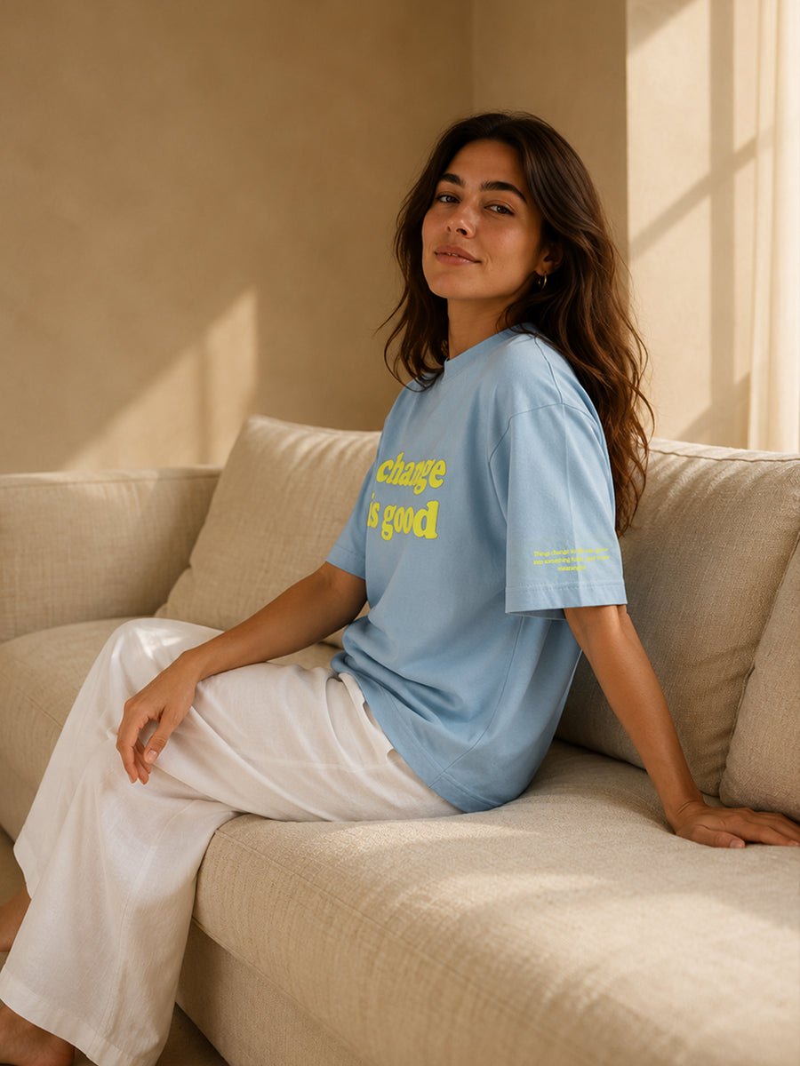 CHANGE IS GOOD TEE OPEN SKY BLUE
