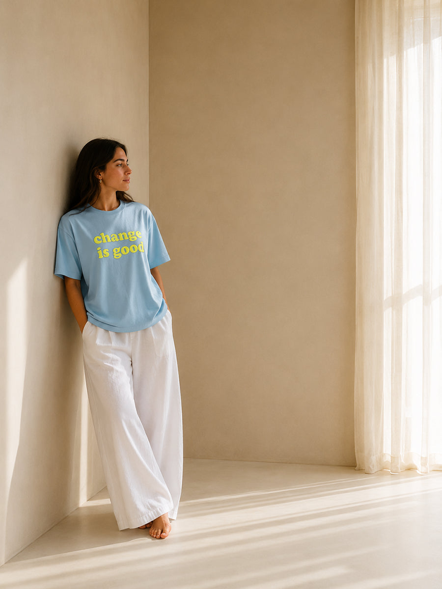 CHANGE IS GOOD TEE OPEN SKY BLUE