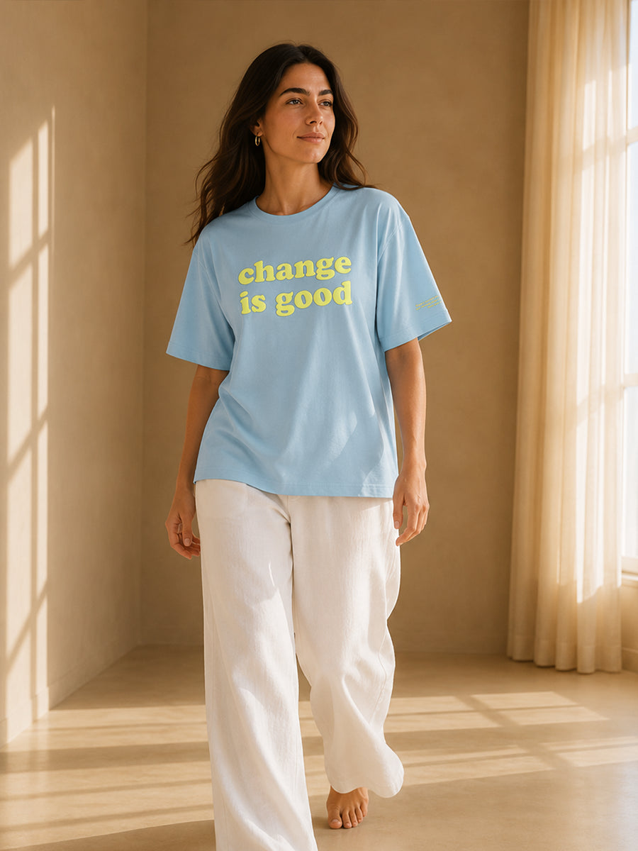 CHANGE IS GOOD TEE OPEN SKY BLUE