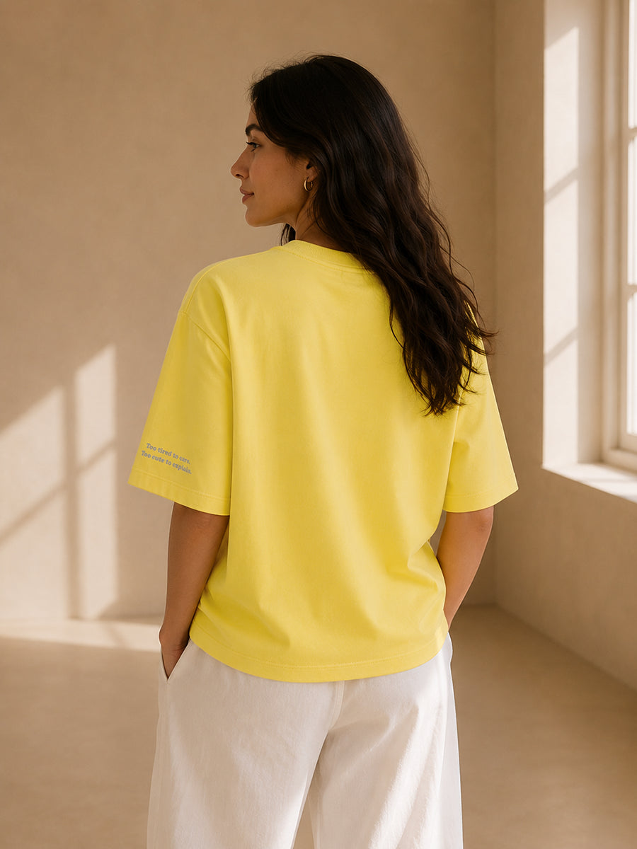 EXPECTATIONS? BRB. TEE GOLDEN HOUR YELLOW