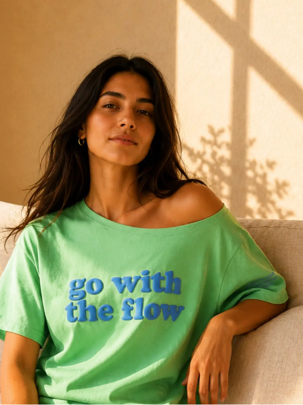 GO WITH THE FLOW SLASH TEE GARDEN GREEN