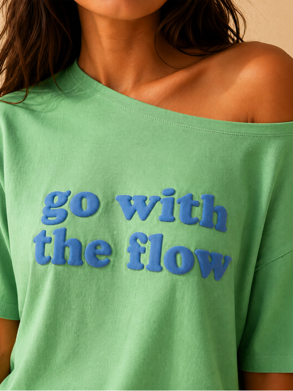 GO WITH THE FLOW SLASH TEE GARDEN GREEN