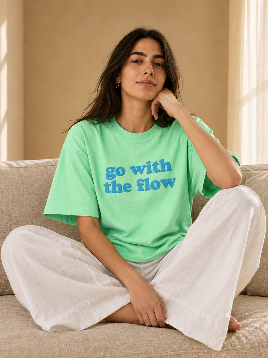 GO WITH THE FLOW TEE GARDEN GREEN
