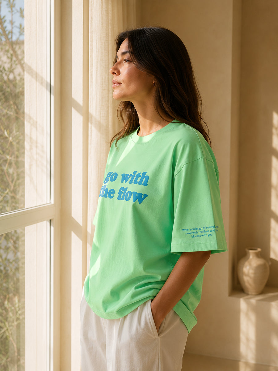 GO WITH THE FLOW TEE GARDEN GREEN