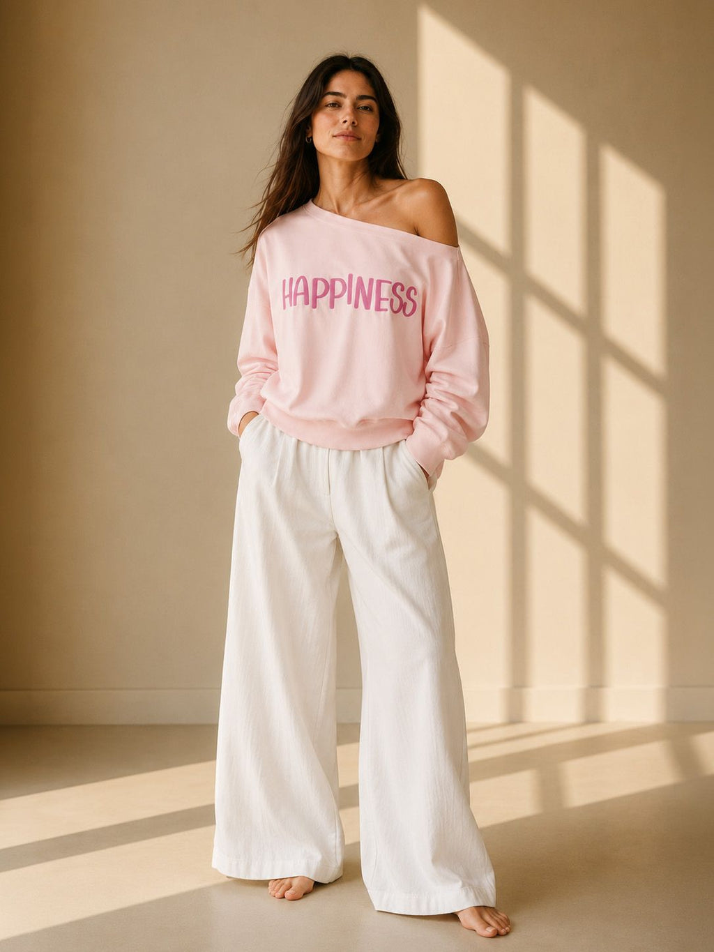 HAPPINESS SLASH TOP CLAY PINK