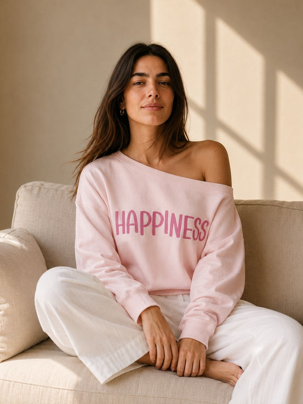 HAPPINESS SLASH TOP CLAY PINK
