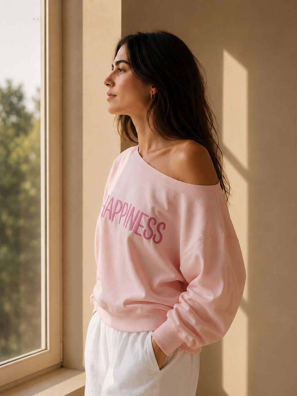 HAPPINESS SLASH TOP CLAY PINK