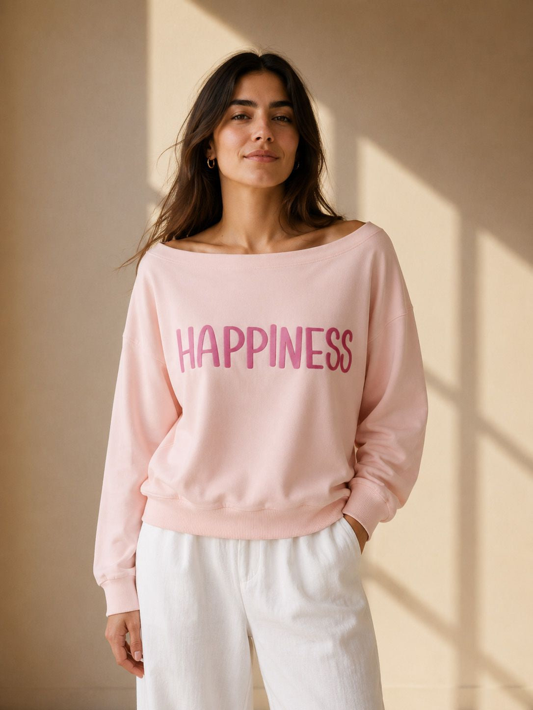 HAPPINESS SLASH TOP CLAY PINK
