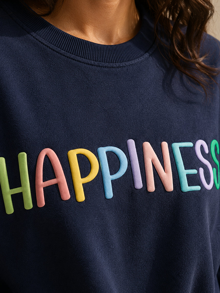 HAPPINESS SWEATSHIRT DEEP OCEAN