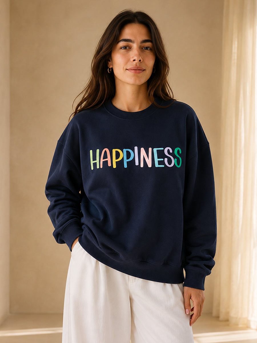 HAPPINESS SWEATSHIRT DEEP OCEAN