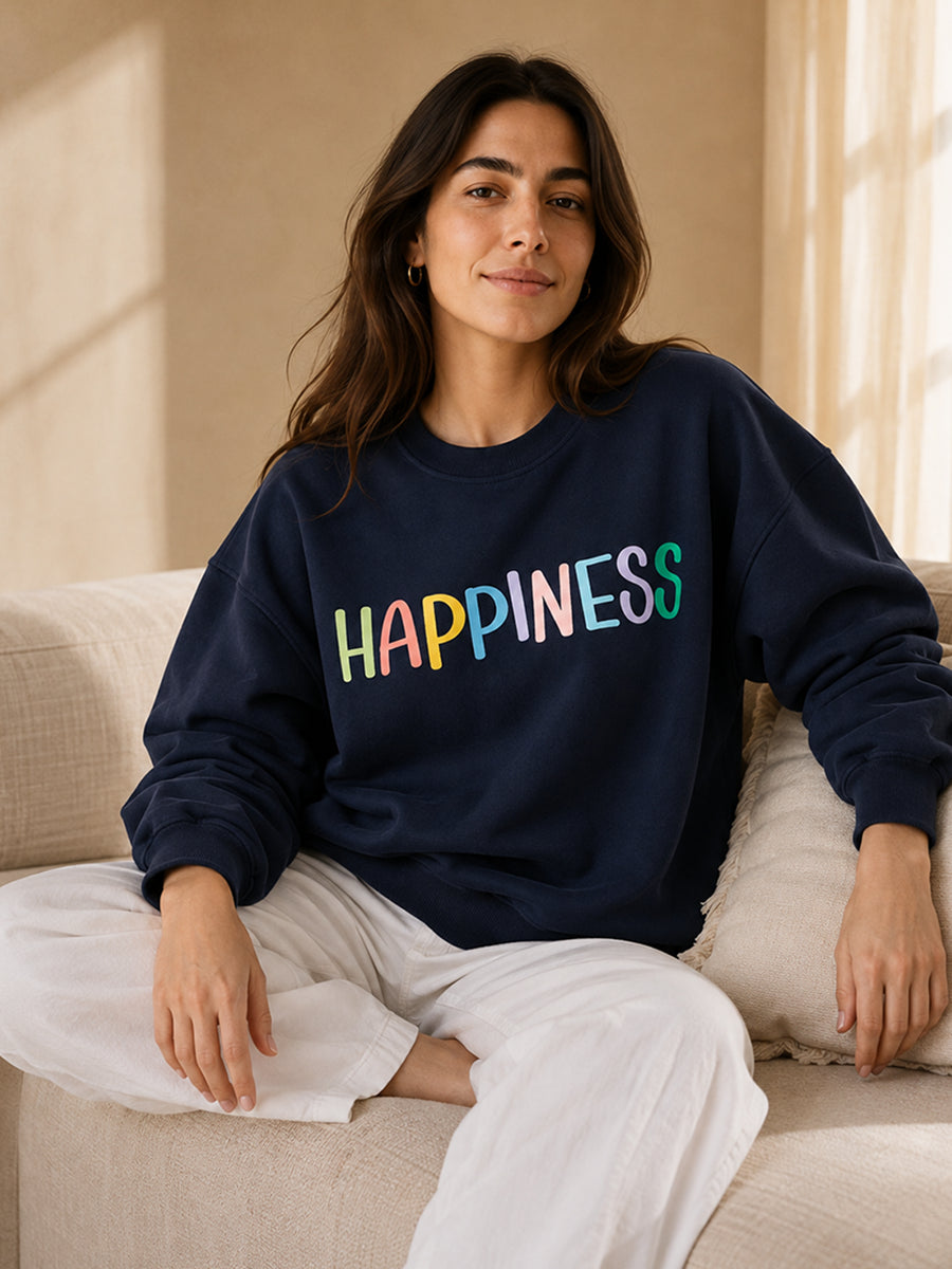 HAPPINESS SWEATSHIRT DEEP OCEAN