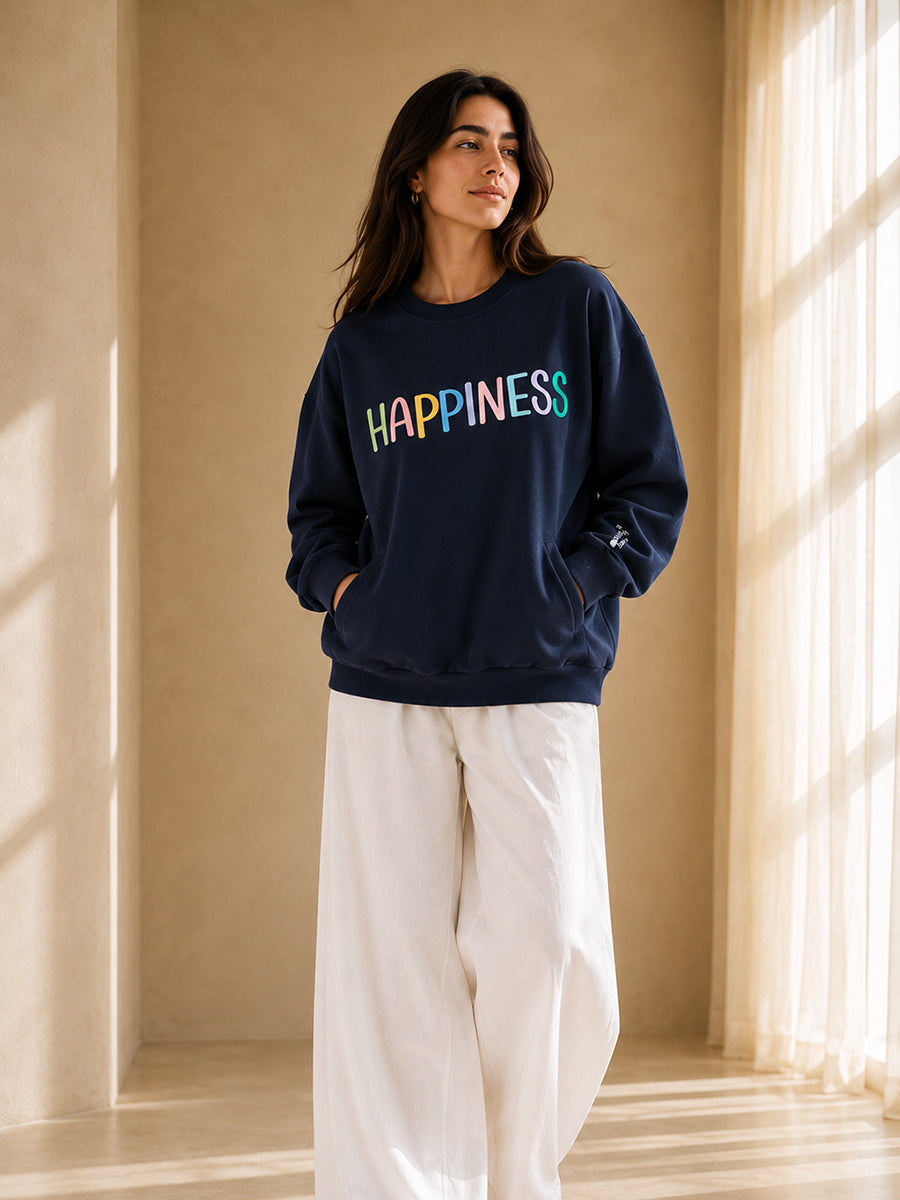HAPPINESS SWEATSHIRT DEEP OCEAN