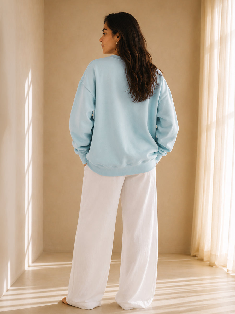HAPPINESS SWEATSHIRT OPEN SKY BLUE