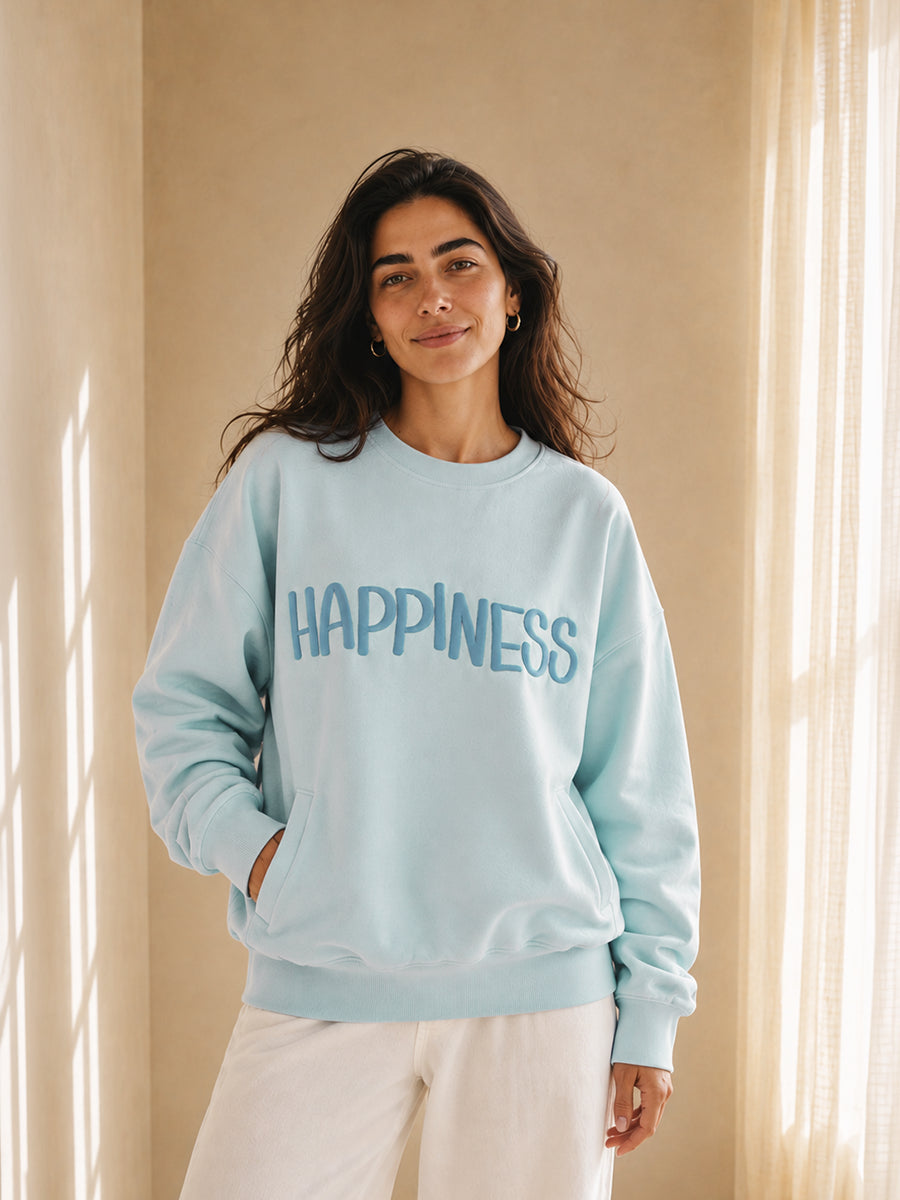 HAPPINESS SWEATSHIRT OPEN SKY BLUE