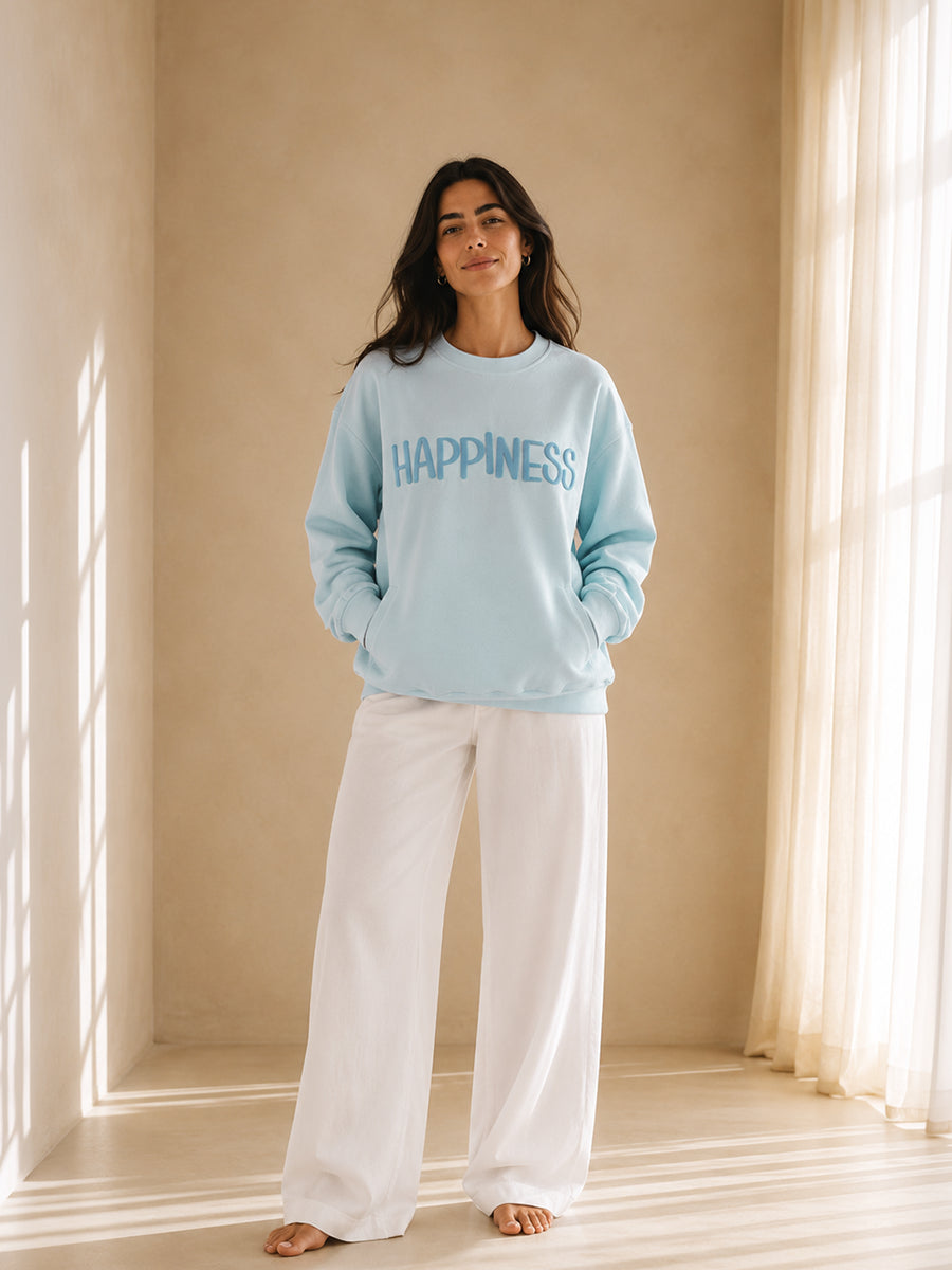 HAPPINESS SWEATSHIRT OPEN SKY BLUE