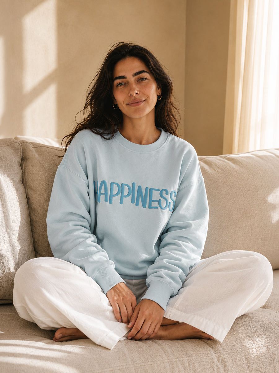 HAPPINESS SWEATSHIRT OPEN SKY BLUE