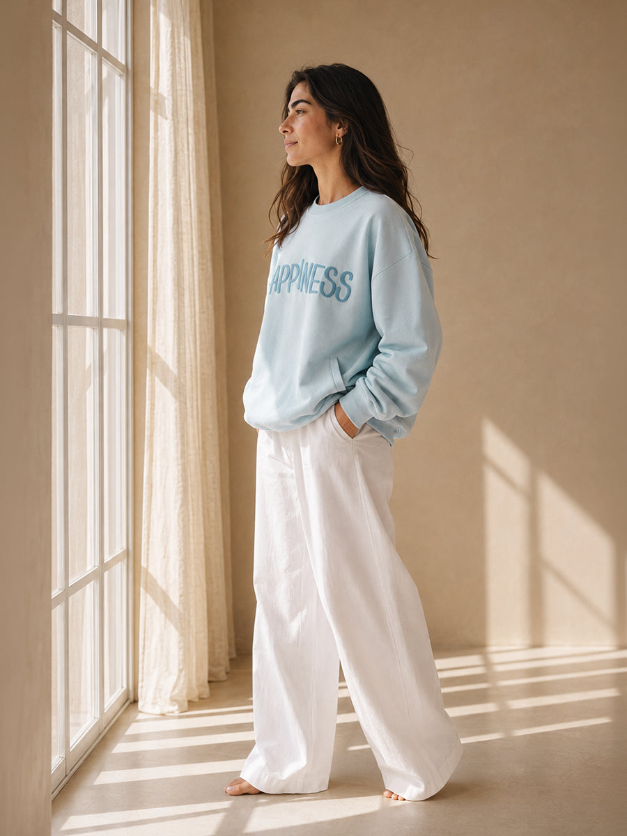 HAPPINESS SWEATSHIRT OPEN SKY BLUE