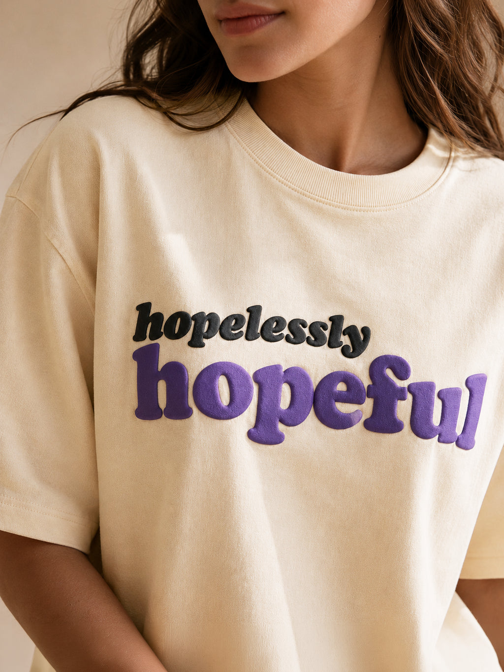 HOPELESSLY HOPEFUL TEE MORNING CREAM