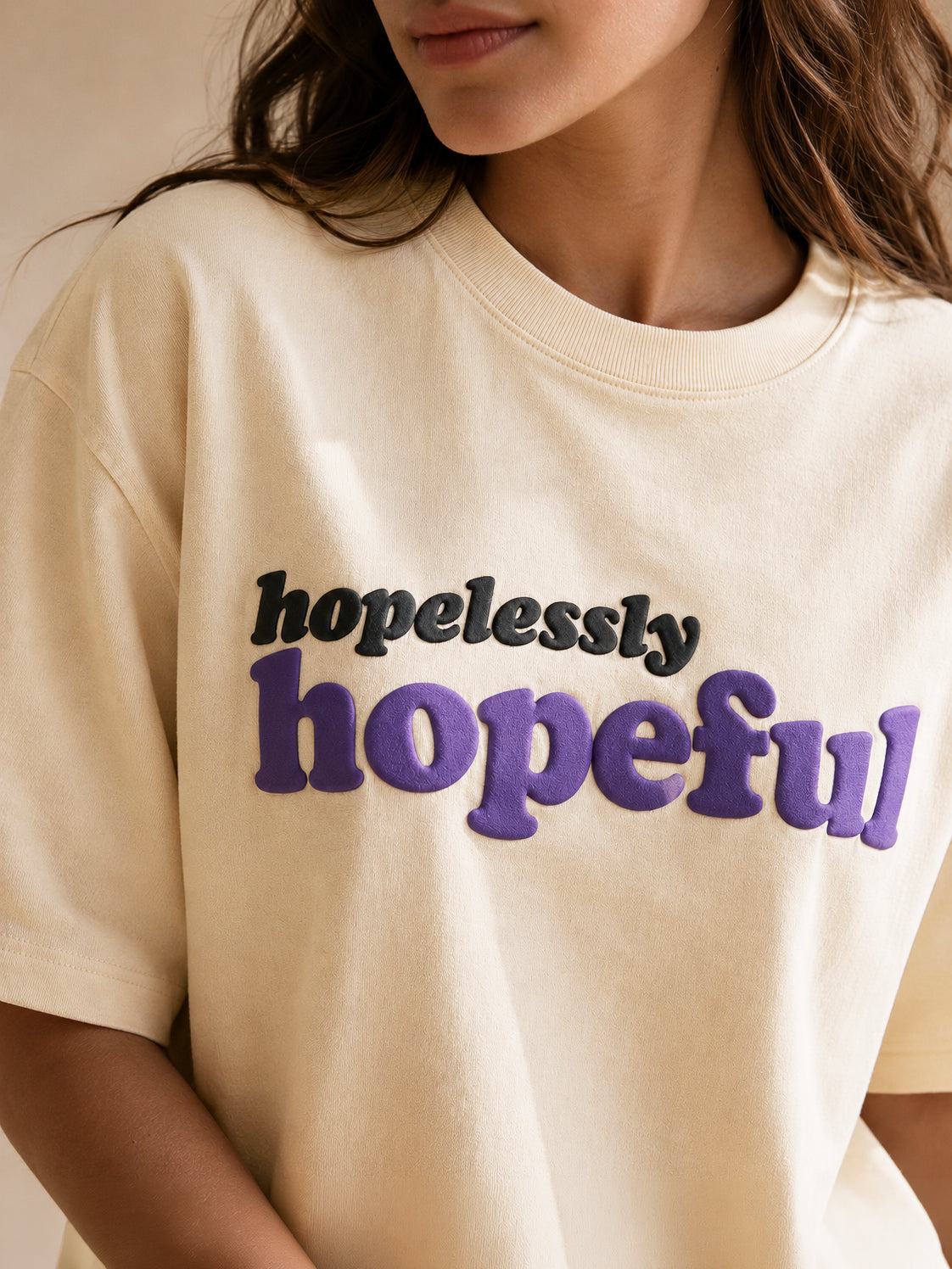 HOPELESSLY HOPEFUL TEE MORNING CREAM