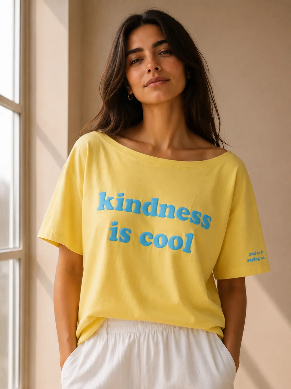 KINDNESS IS COOL SLASH TEE GOLDEN HOUR YELLOW