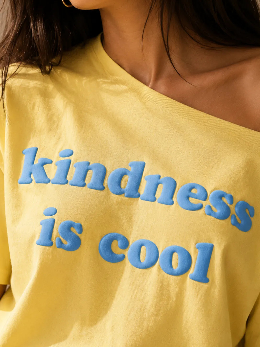 KINDNESS IS COOL SLASH TEE GOLDEN HOUR YELLOW