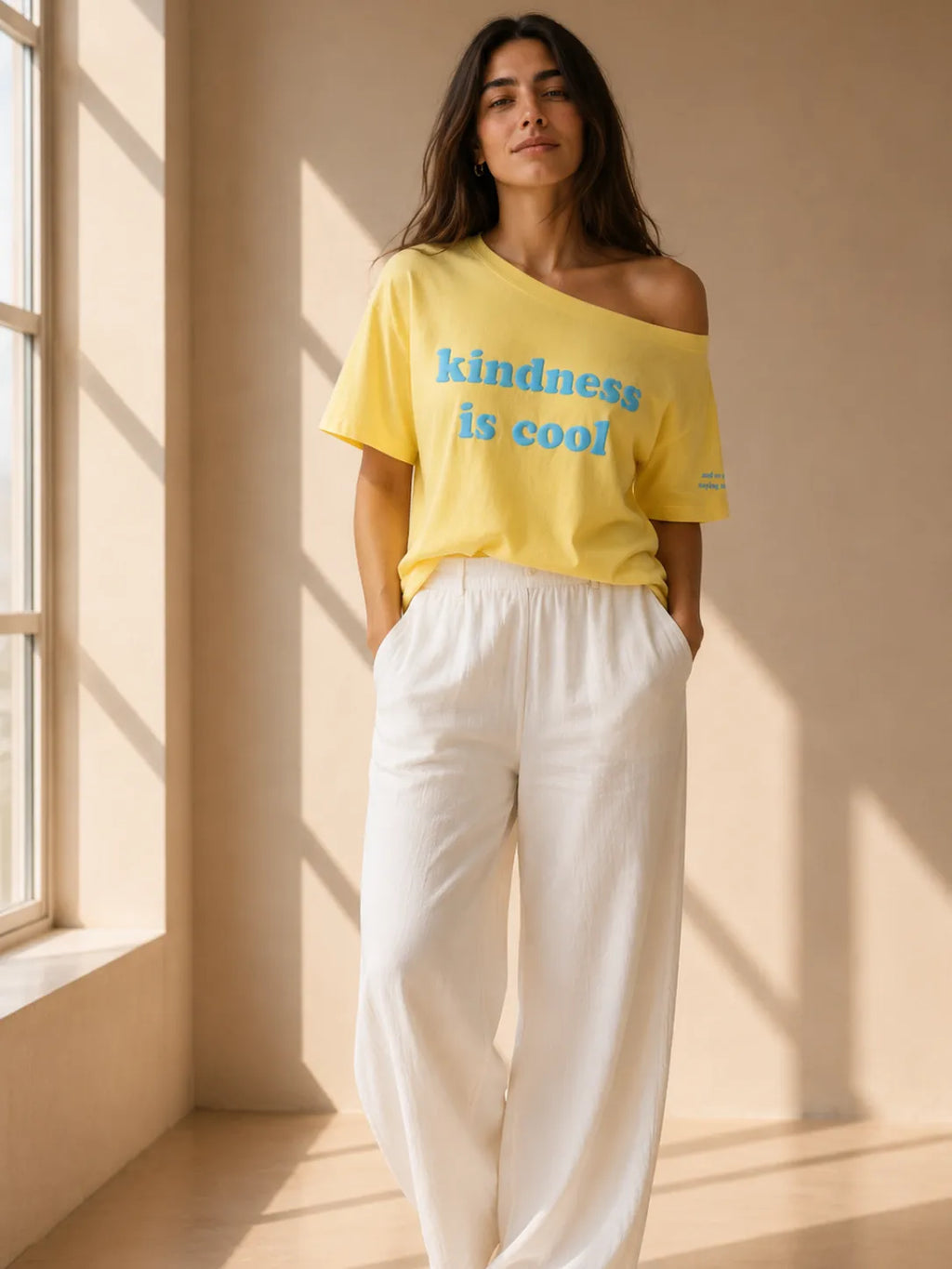 KINDNESS IS COOL SLASH TEE GOLDEN HOUR YELLOW