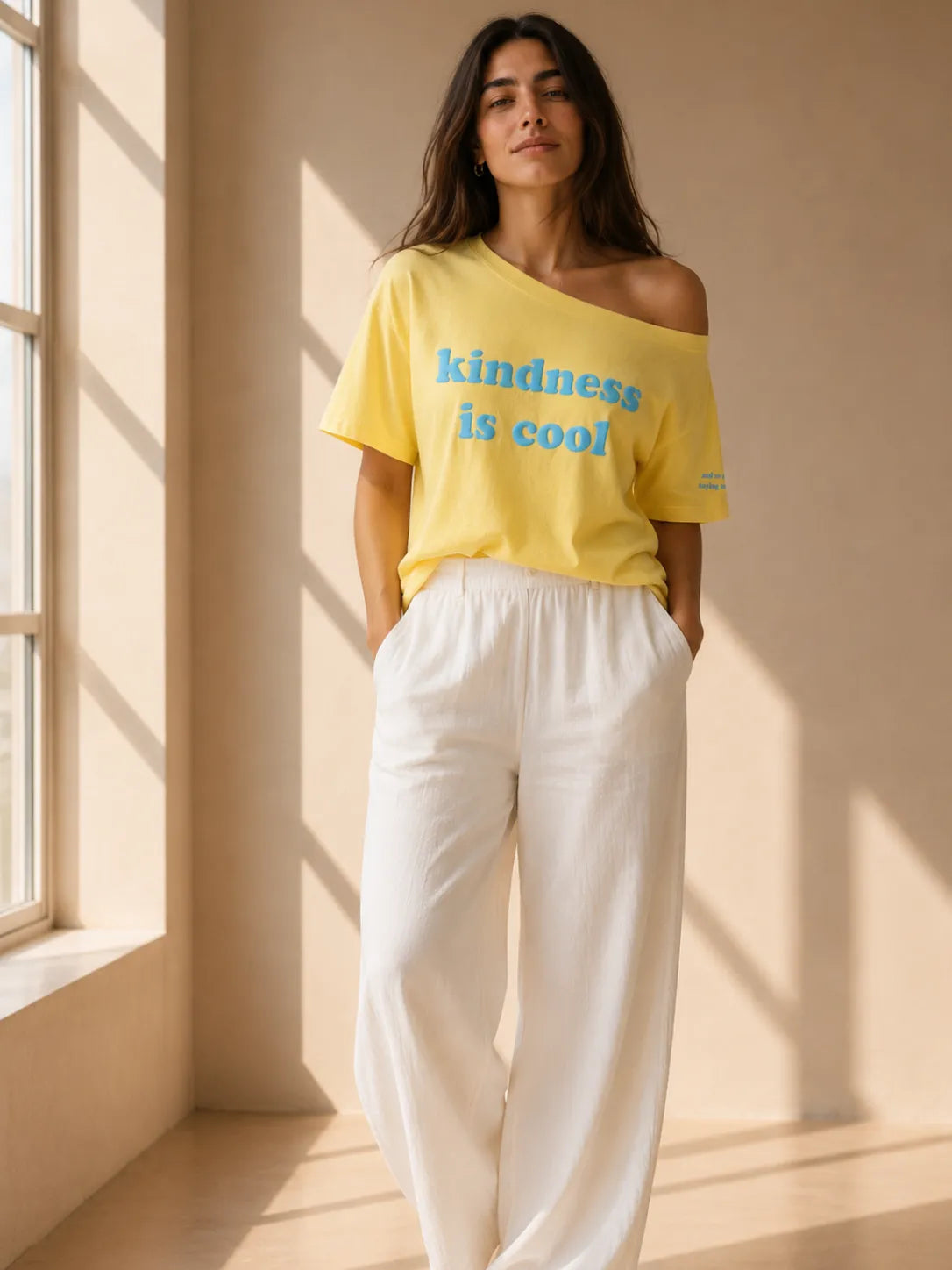 KINDNESS IS COOL SLASH TEE GOLDEN HOUR YELLOW