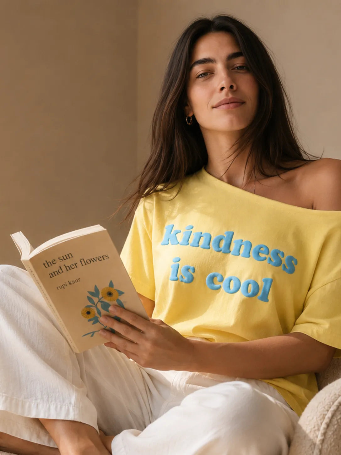 KINDNESS IS COOL SLASH TEE GOLDEN HOUR YELLOW