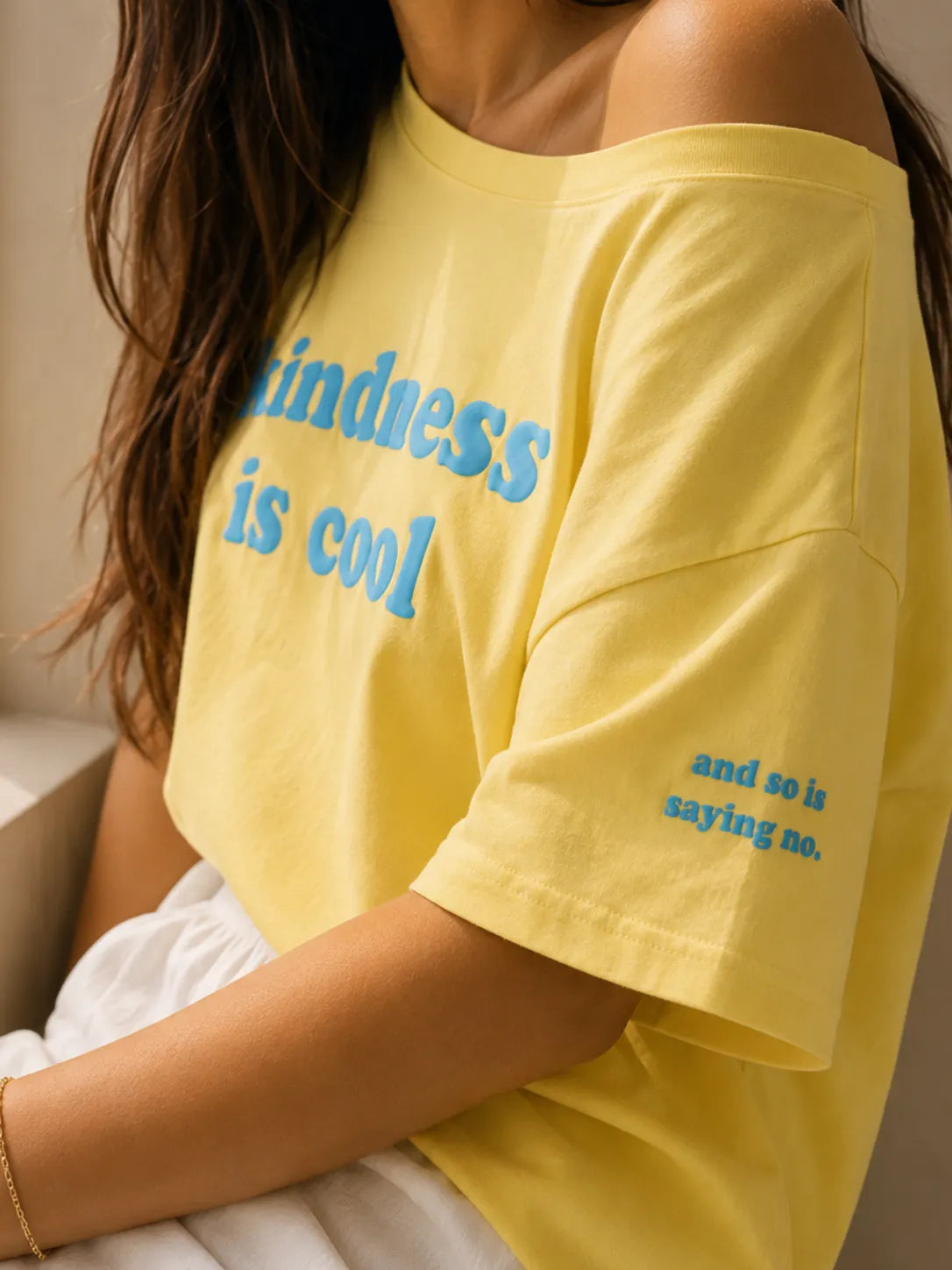 KINDNESS IS COOL SLASH TEE GOLDEN HOUR YELLOW