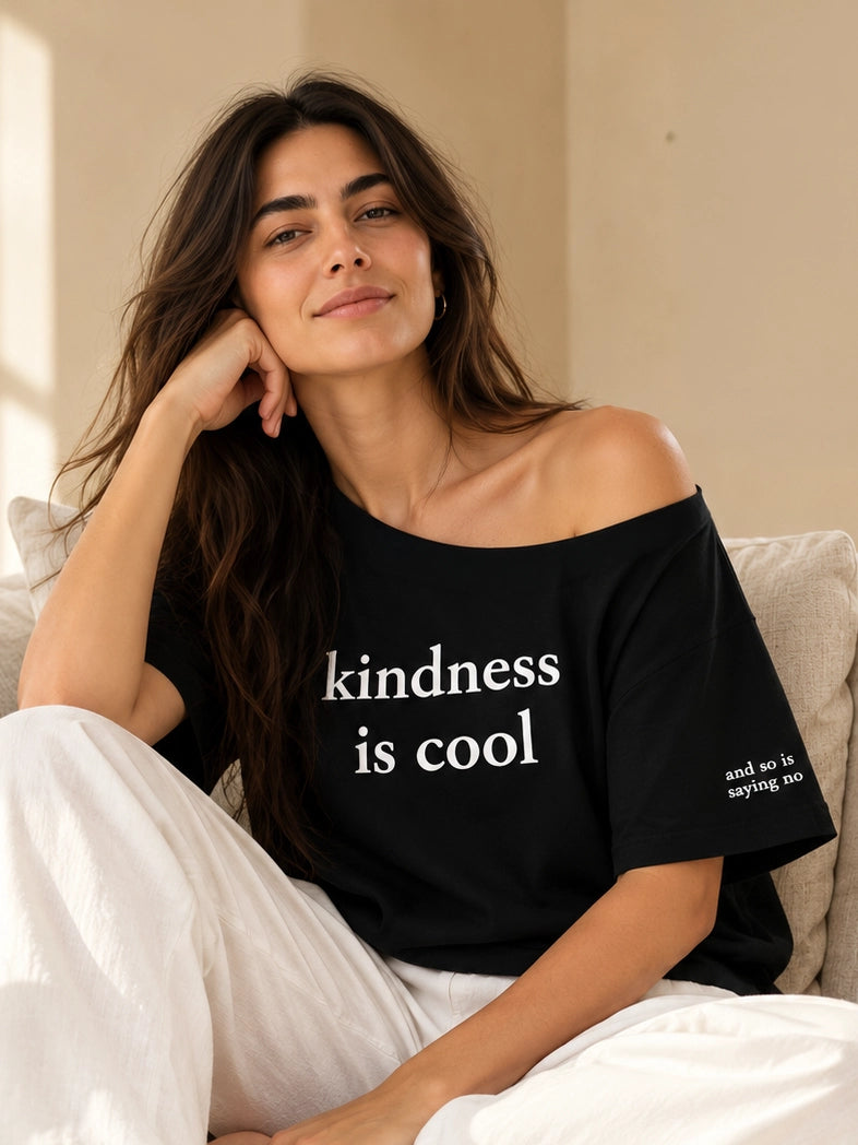 KINDNESS IS COOL SLASH TEE MIDNIGHT BLACK