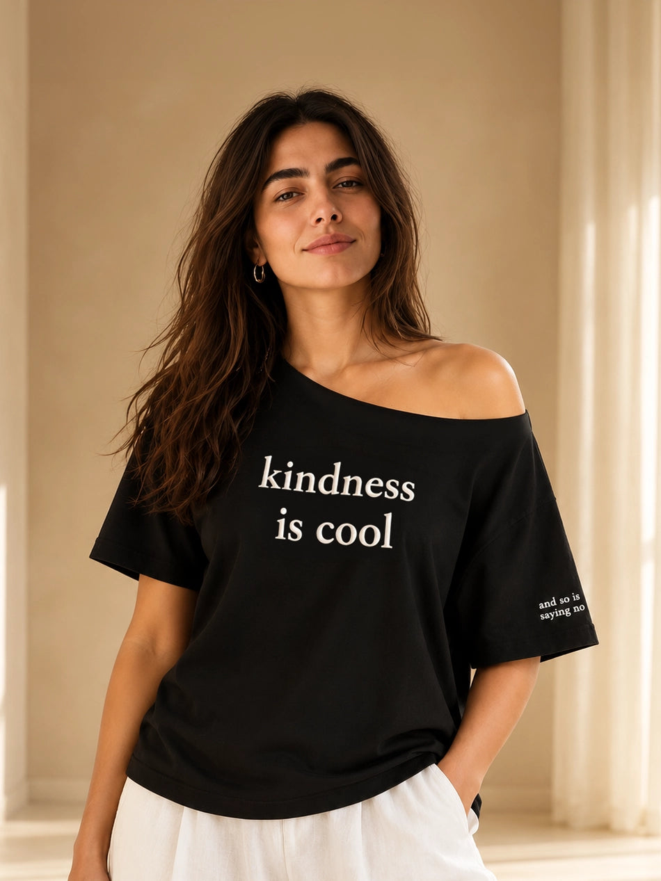 KINDNESS IS COOL SLASH TEE MIDNIGHT BLACK