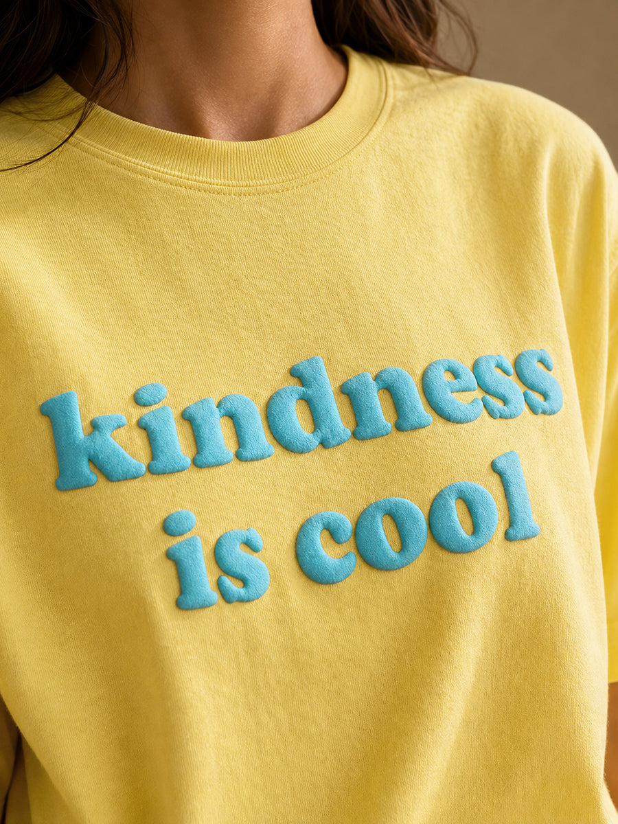 KINDNESS IS COOL TEE GOLDEN HOUR YELLOW