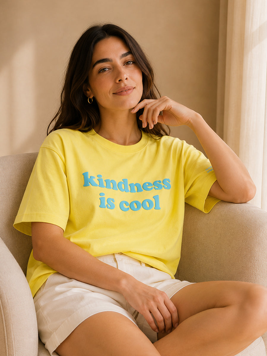 KINDNESS IS COOL TEE GOLDEN HOUR YELLOW