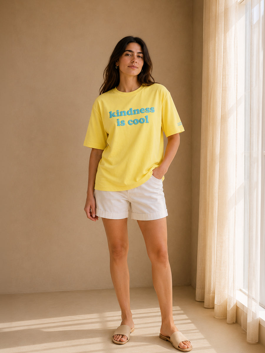 KINDNESS IS COOL TEE GOLDEN HOUR YELLOW