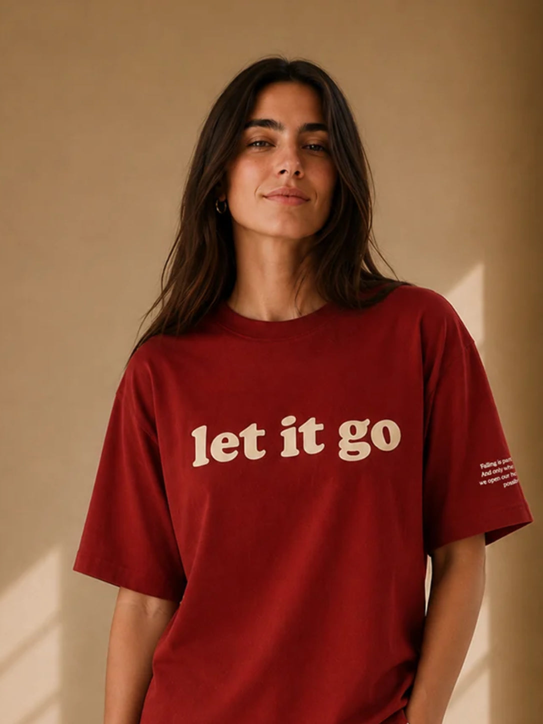LET IT GO TEE AUTUMN MAROON