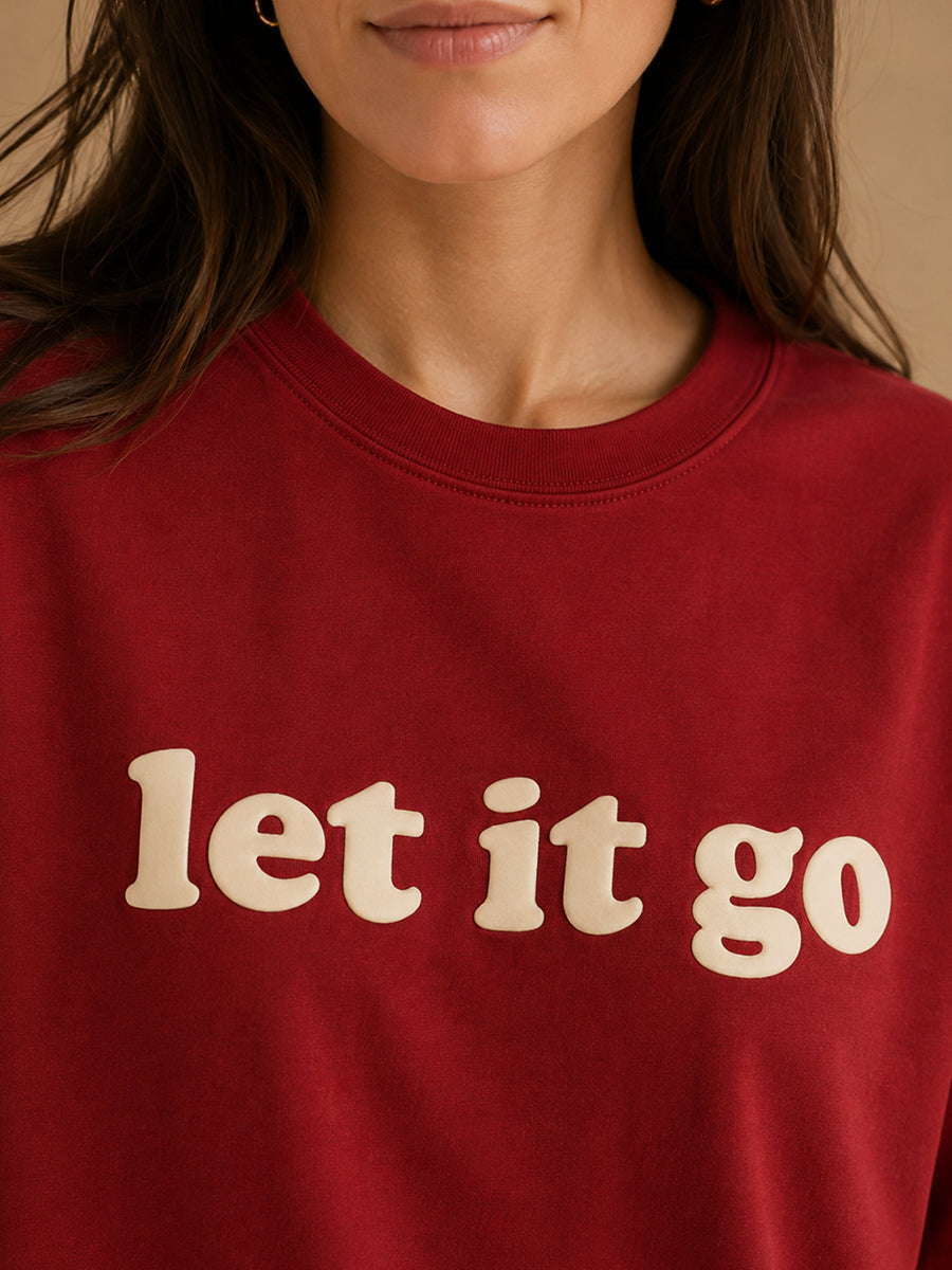 LET IT GO TEE AUTUMN MAROON