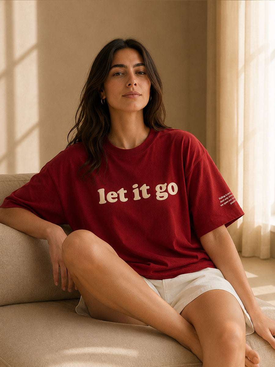LET IT GO TEE AUTUMN MAROON