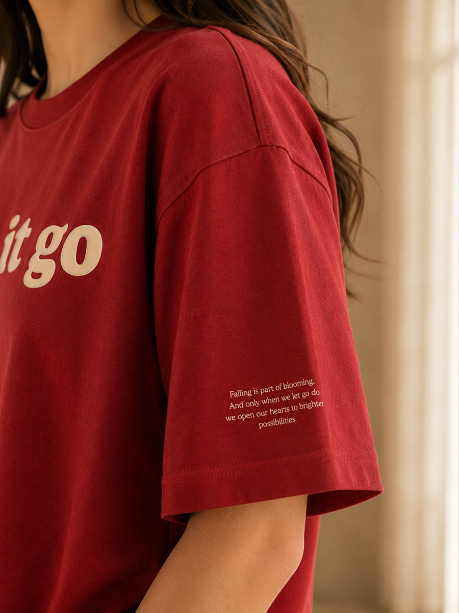 LET IT GO TEE AUTUMN MAROON