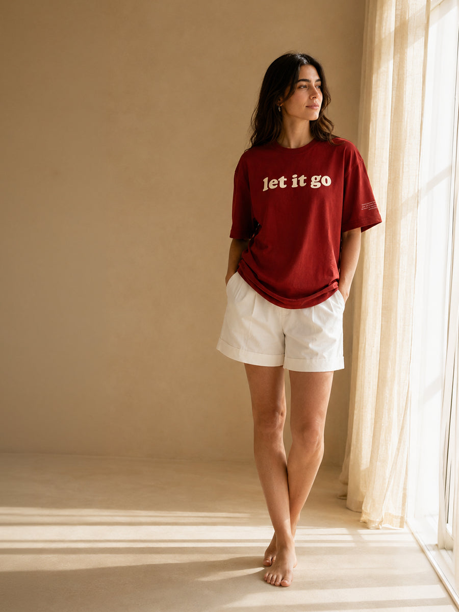 LET IT GO TEE AUTUMN MAROON