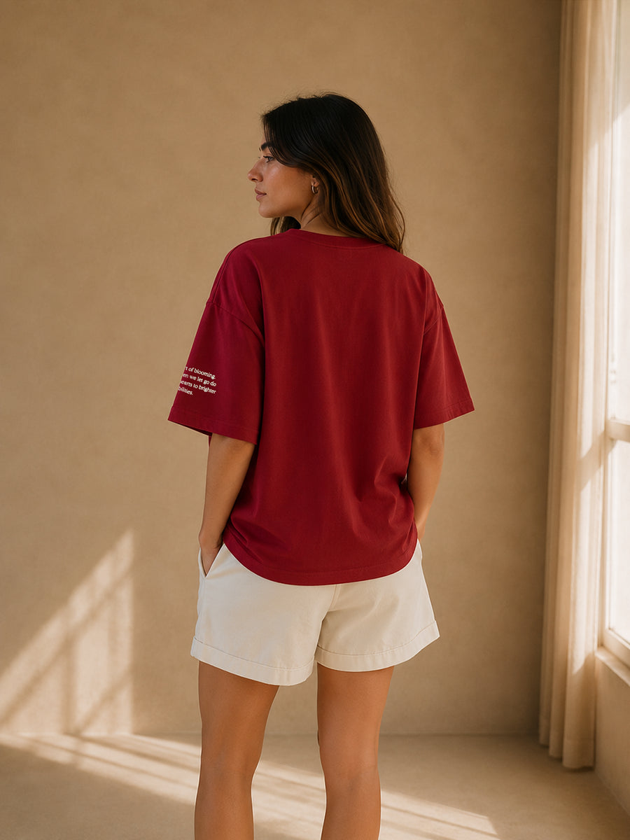 LET IT GO TEE AUTUMN MAROON