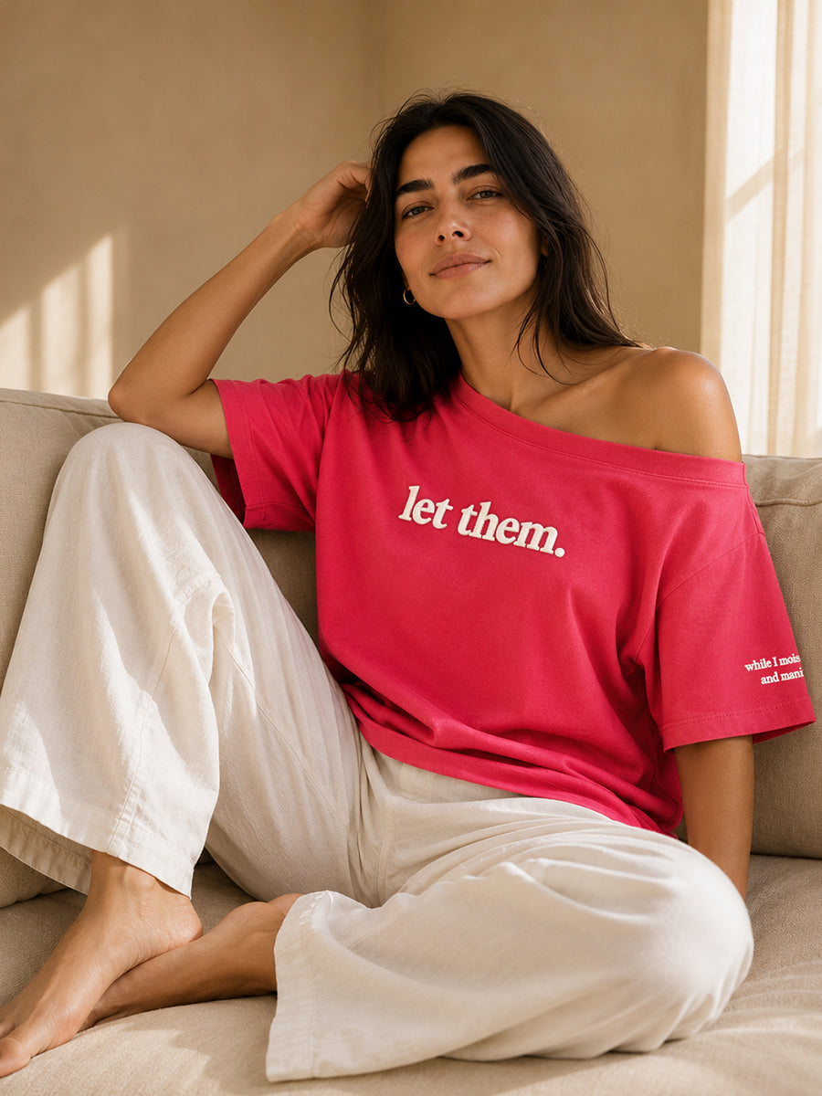 LET THEM. SLASH TEE ROSE PINK